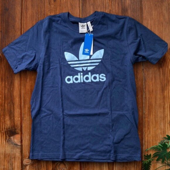 adidas Other - 🔵New with tags Adidas Men's Size L Blue T-Shirt light blue trefoil originals
